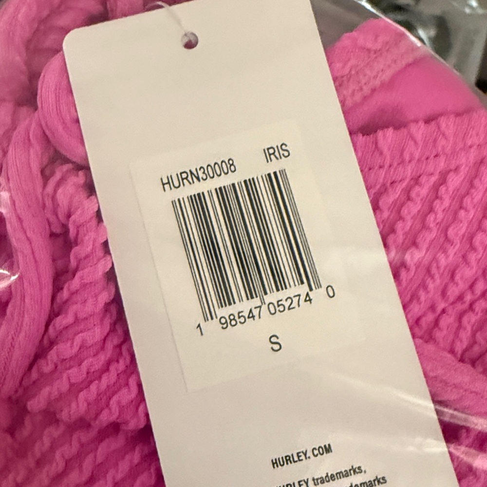 NWT Hurley Pink Women's One Piece Swimsuit Textured - Picture 6 of 8